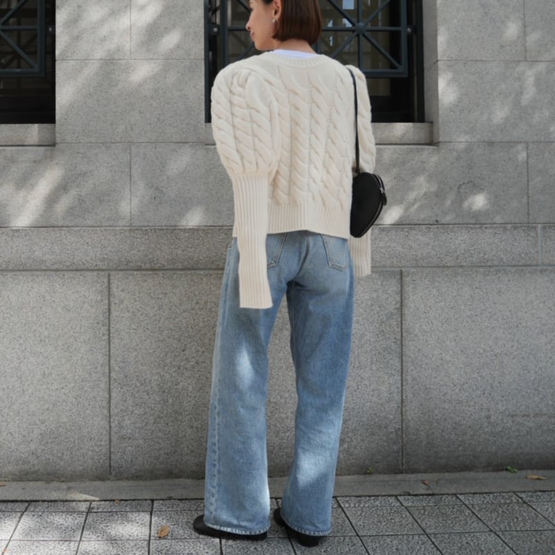 Bubbly 2way Cable Cardigan white | HEVE