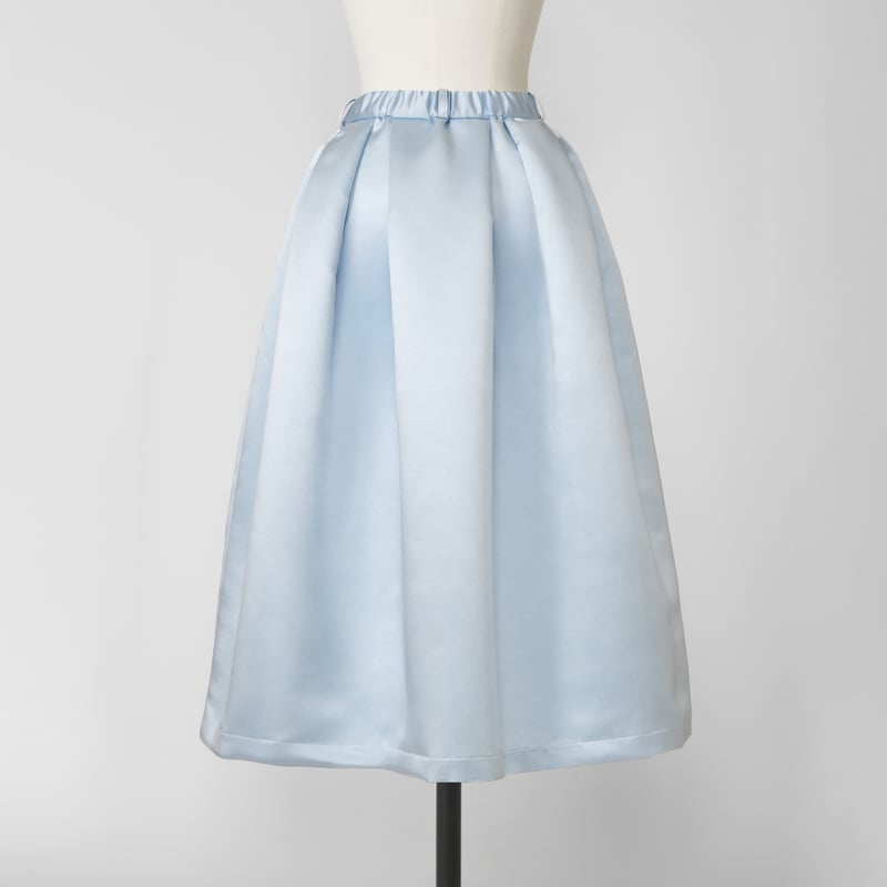 Heve ヘイヴ　サテンドレスタックスカート　36 satin dress 予約】Satin Dress Tuck SK navy | HEVE