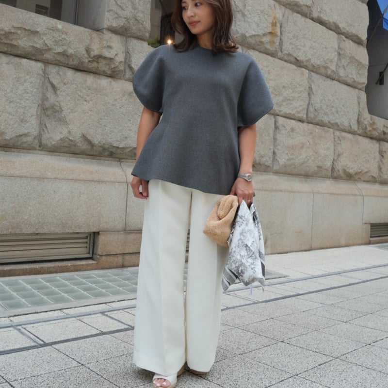 トップス HEVE Arch Peplum knit charcoal Arch Peplum knit charcoal | HEVE