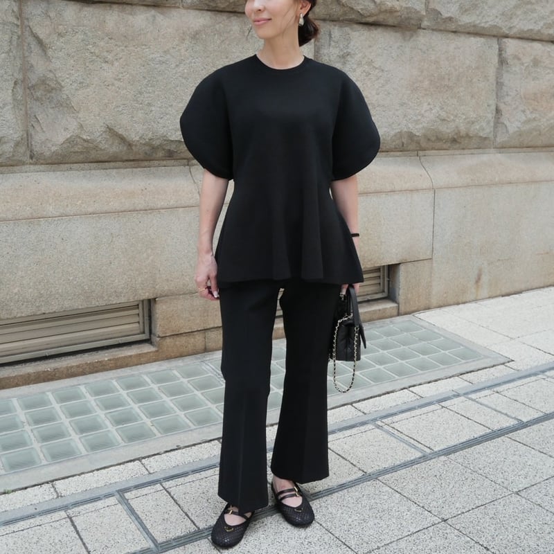 トップス heve Arch Peplum knit black Arch Peplum knit black | HEVE
