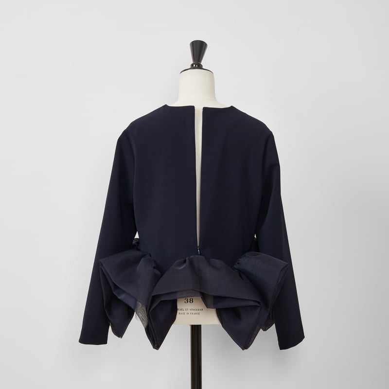 予約】Prima Peplum blouse navy | HEVE