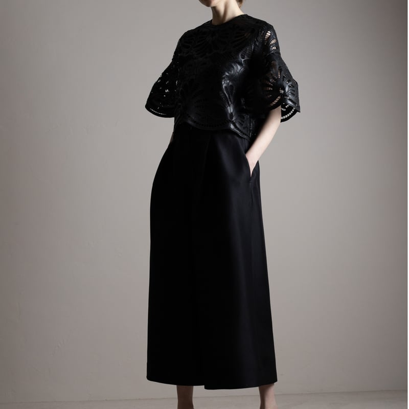 再予約】Leather Lace Scalap BL black | HEVE