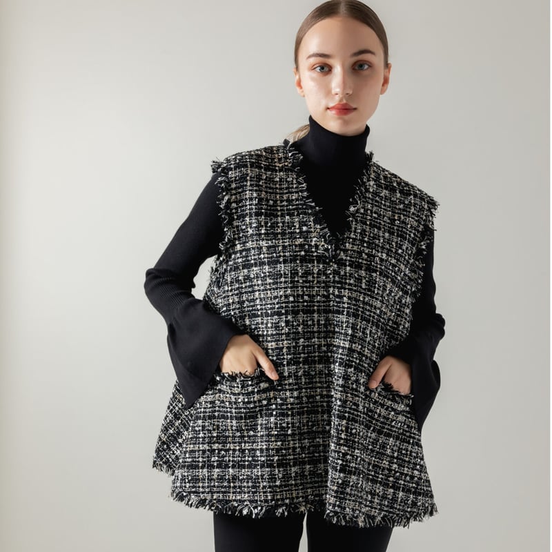 Tweed Gilet black | HEVE