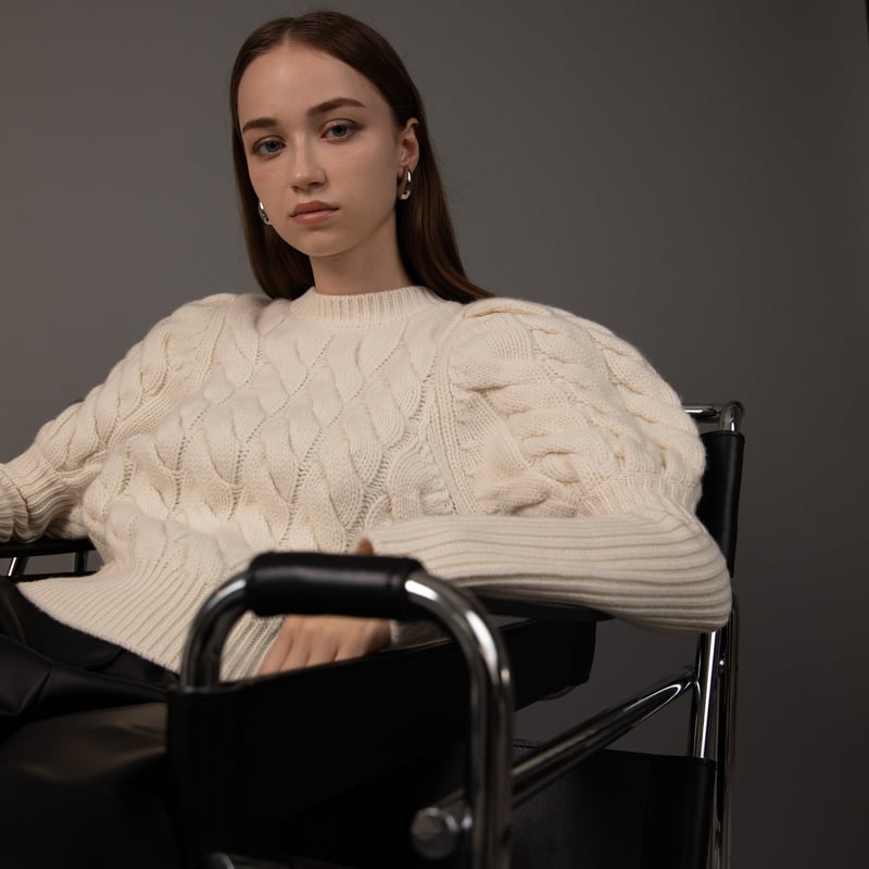 Bubbly 2way Cable Cardigan white | HEVE