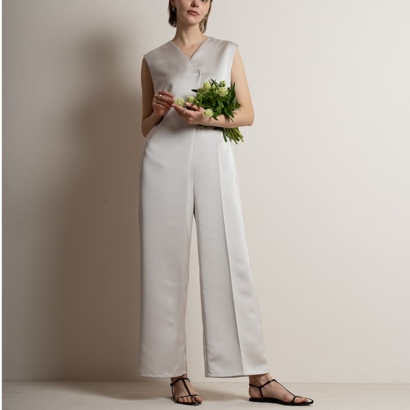 【ほぼ未使用】Heve　ヘイヴ　サテンオールインワン　グレージュ　38サイズ Satin all-in-one graige | HEVE