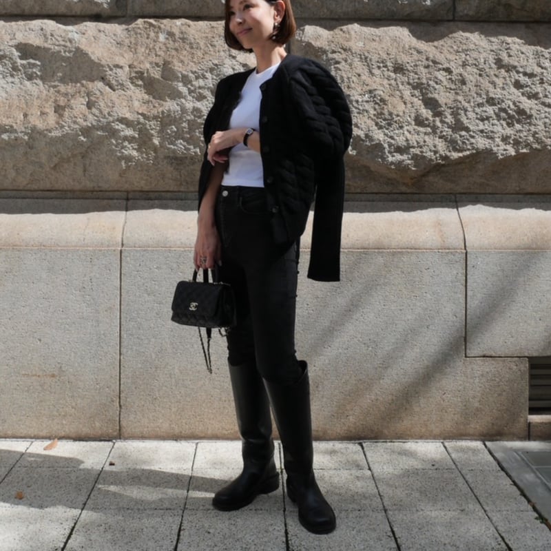 Bubbly 2way Cable Cardigan black | HEVE