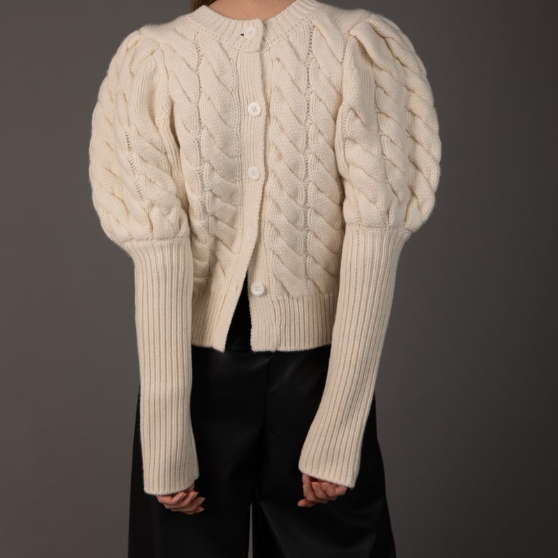 Bubbly 2way Cable Cardigan white | HEVE