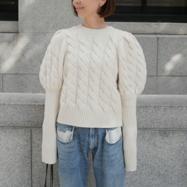トップス Heve Bubbly 2way Cable Cardigan white Bubbly 2way Cable Cardigan white | HEVE