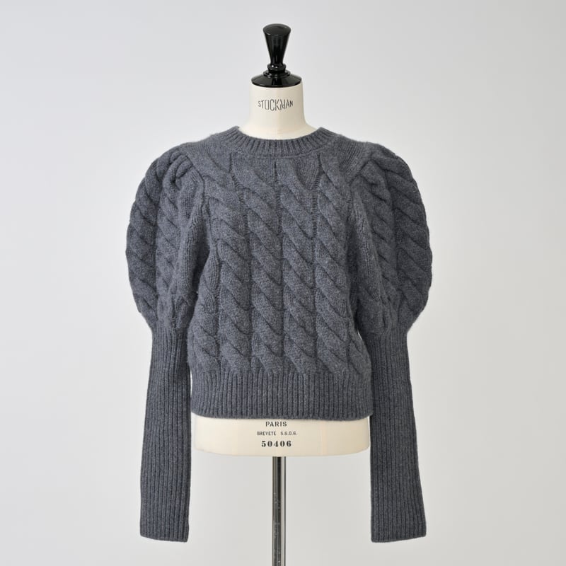 Heve bubbly 2way cable cardigan へイヴ ニット 11月中旬発送】Bubbly 2way Cable Cardigan charcoal |