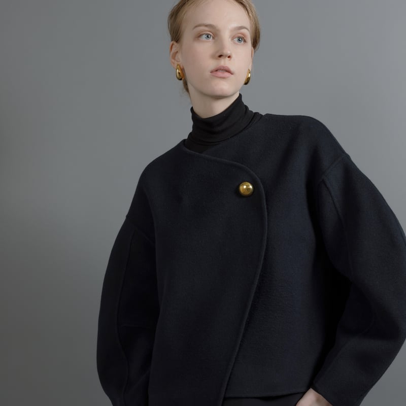 rever jacket coat navy | HEVE