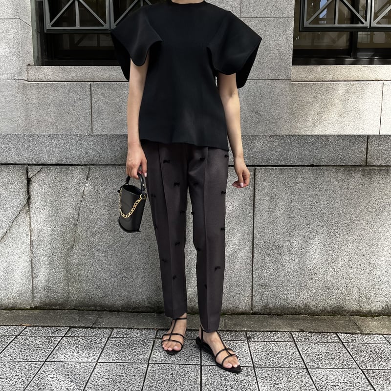 完売品】heve ベロアリボンドットパンツ 38-