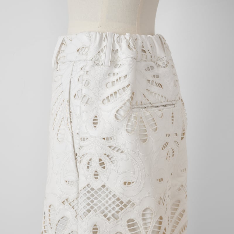 再予約】Leather Lace Scalap PT white | HEVE