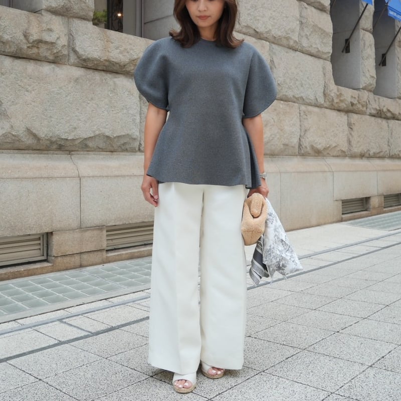 Arch Peplum knit charcoal | HEVE