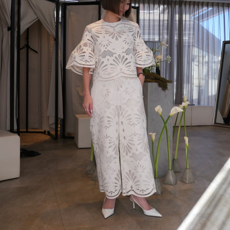 再予約】Leather Lace Scalap BL white | HEVE