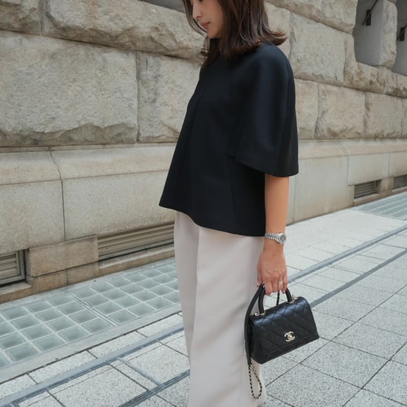 トップス LITMUS gathered puffy top black Puff Shell tops black | HEVE