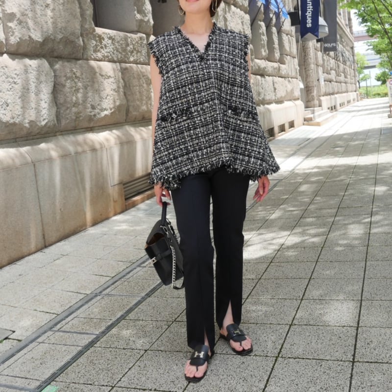 トップス Heve Tweed Gilet black Tweed Gilet black | HEVE