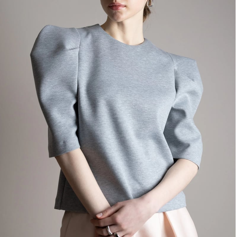 予約】Puff Shoulder Tops gray | HEVE