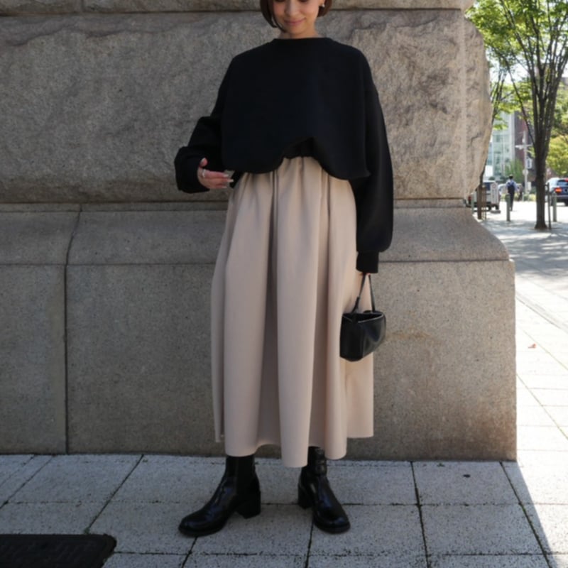 Tuck Flare Leather SK rose | HEVE