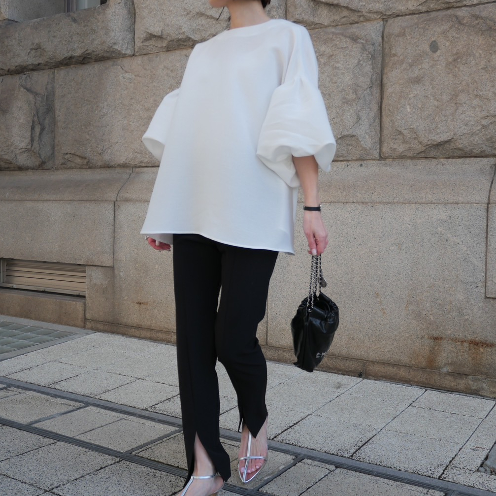 Whip Ballon Sleeve BL white | HEVE