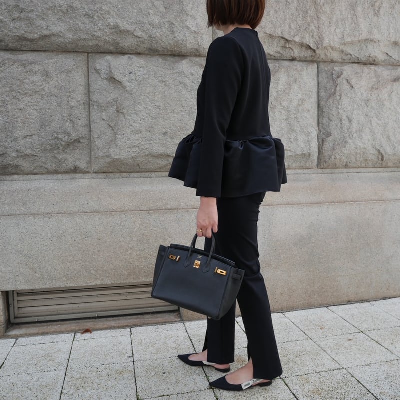 Ripple Peplum Blouse black | HEVE