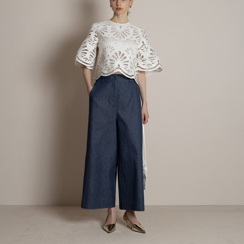 再予約】Leather Lace Scalap BL white | HEVE