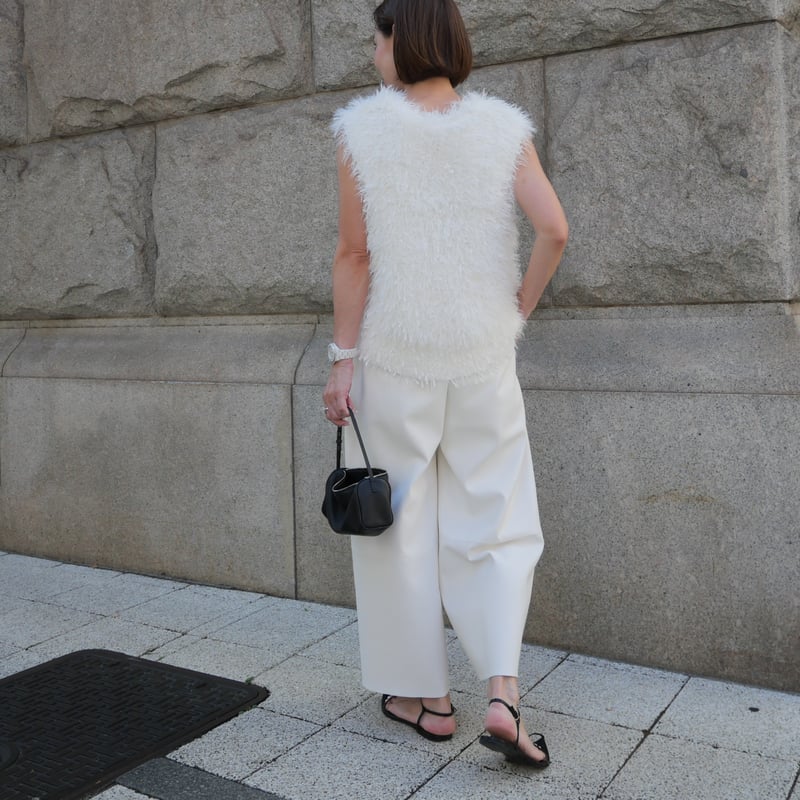 パンツ Funcouture Leather PT white 36 Funcouture Leather PT white | HEVE