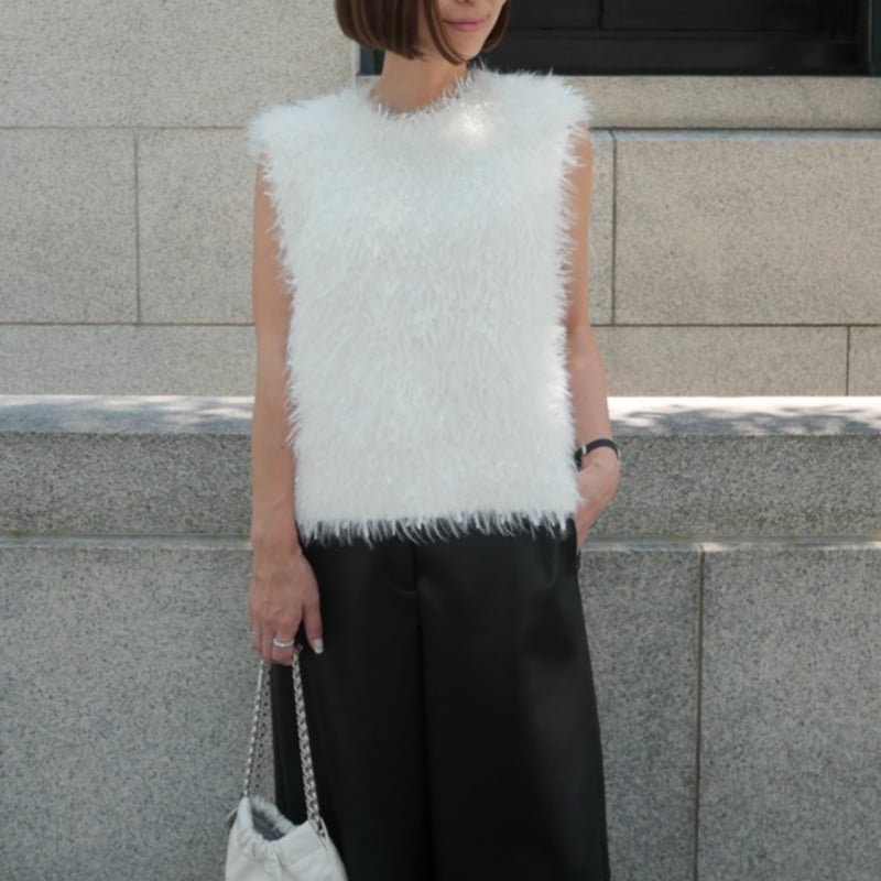 heve へイヴ tinkerknit カラー　ホワイト Tinker Knit white | HEVE