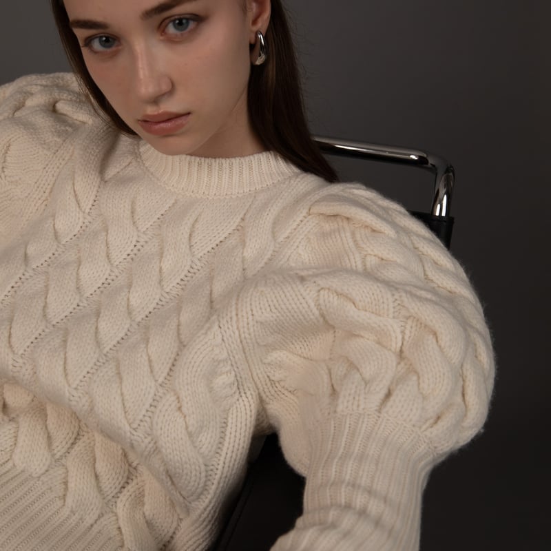 Bubbly 2way Cable Cardigan white | HEVE