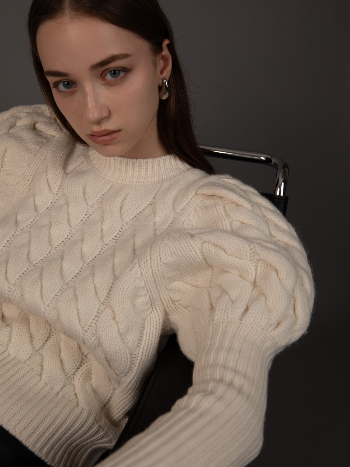 Bubbly 2way Cable Cardigan white | HEVE