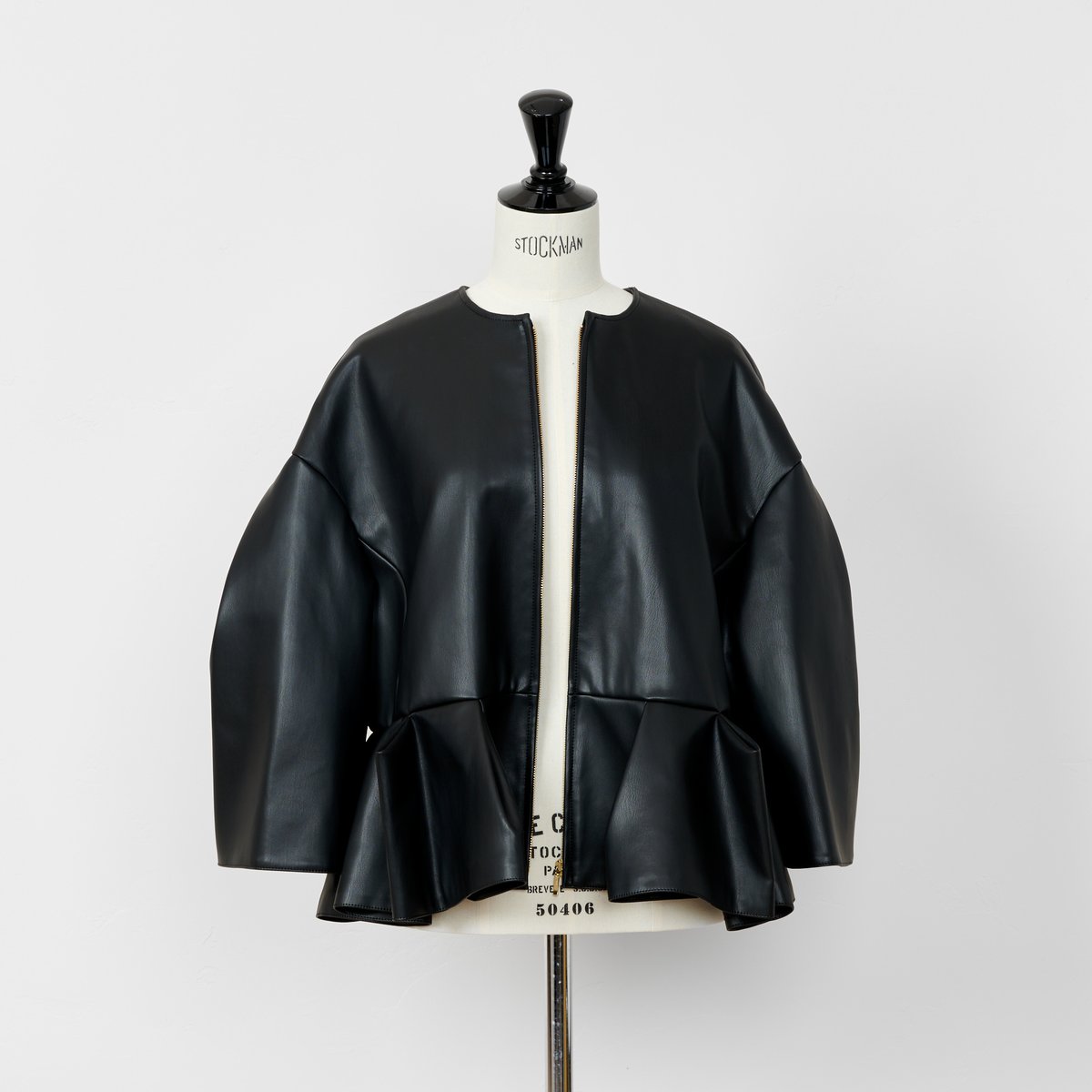 Heve【新品】Petal Form Blouson　ペプラムレザーblack Petal Form Blouson black | HEVE