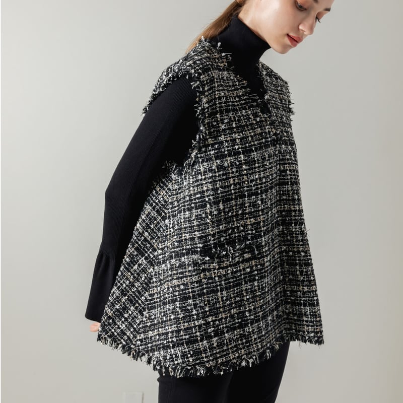 Tweed Gilet black | HEVE