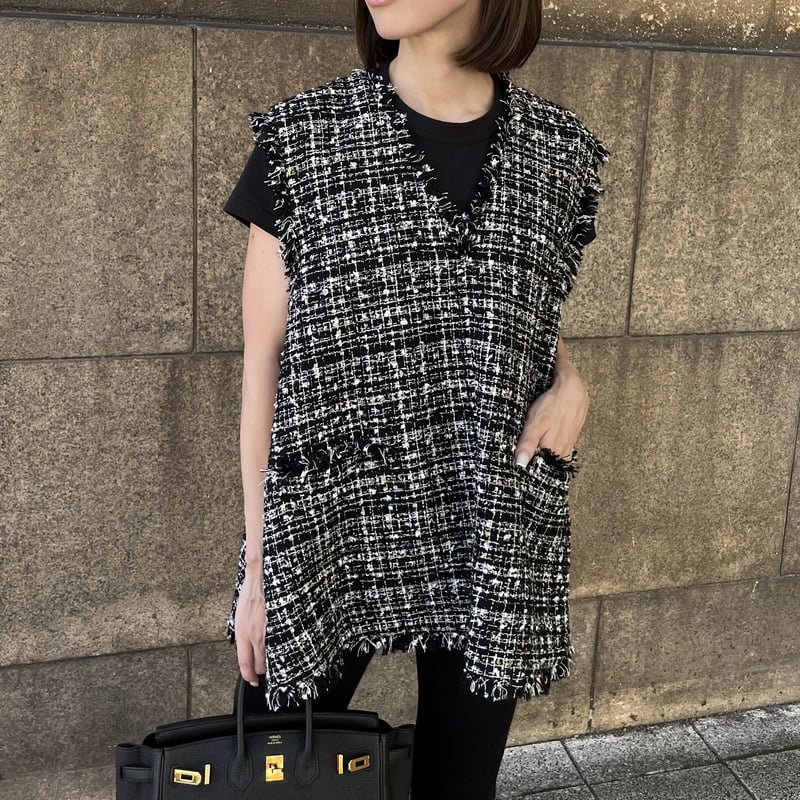 Tweed Gilet black | HEVE