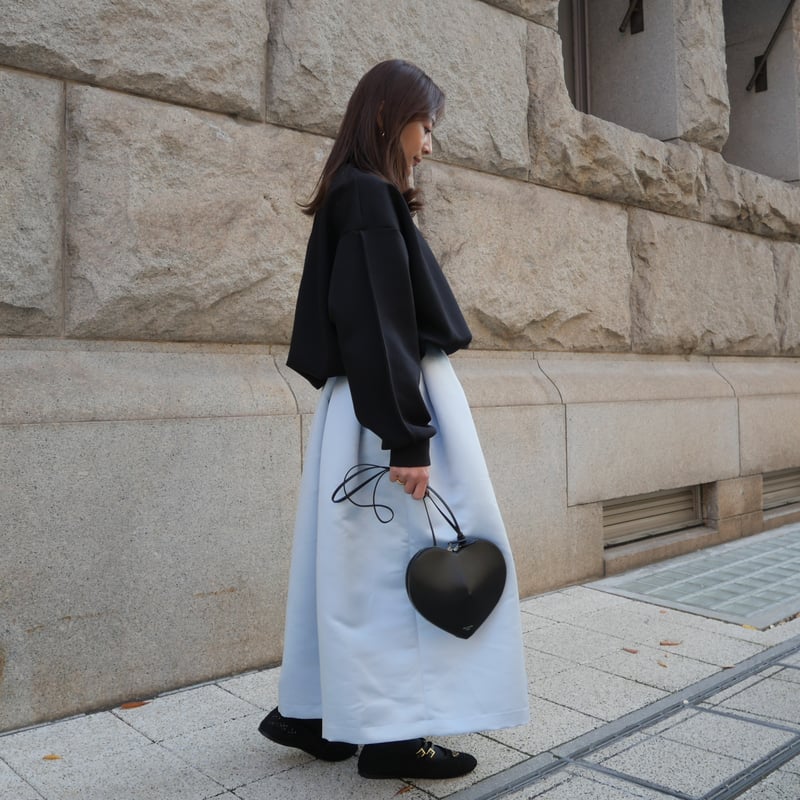 Satin Dress Tuck SK sax | HEVE