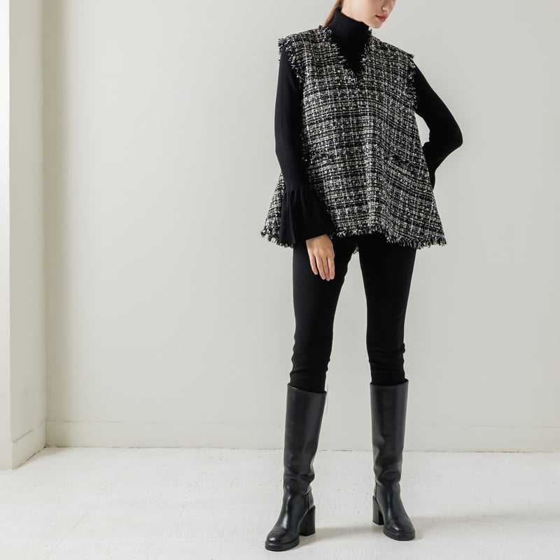 Tweed Gilet black | HEVE