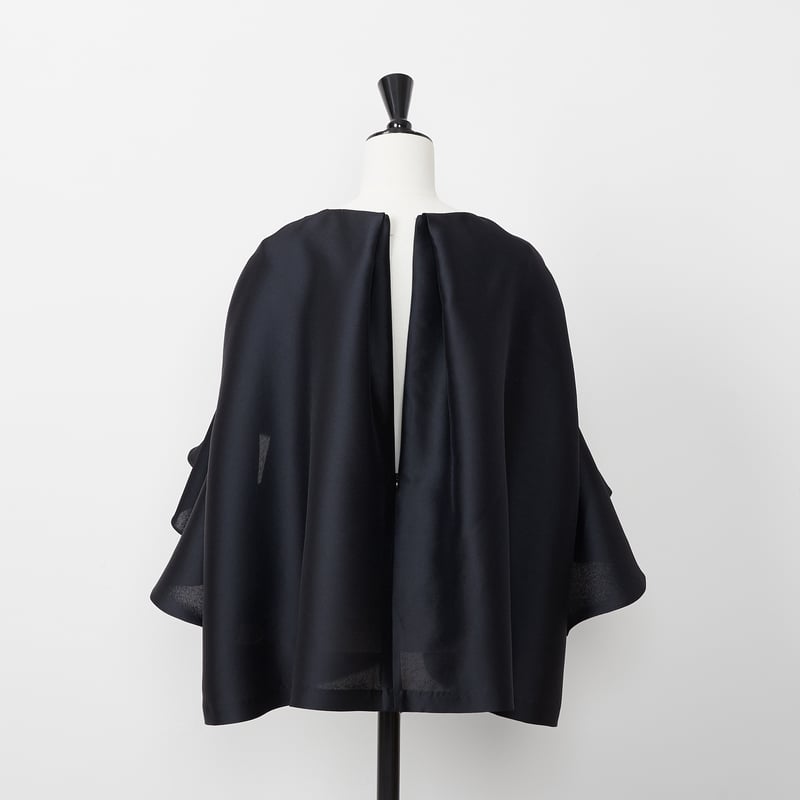 heve  Heve カットオフシルキーブラウス　ブラック Cut off soulder BL black | HEVE