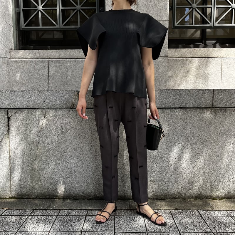 完売品】heve リボンパンツ チャコール 38-