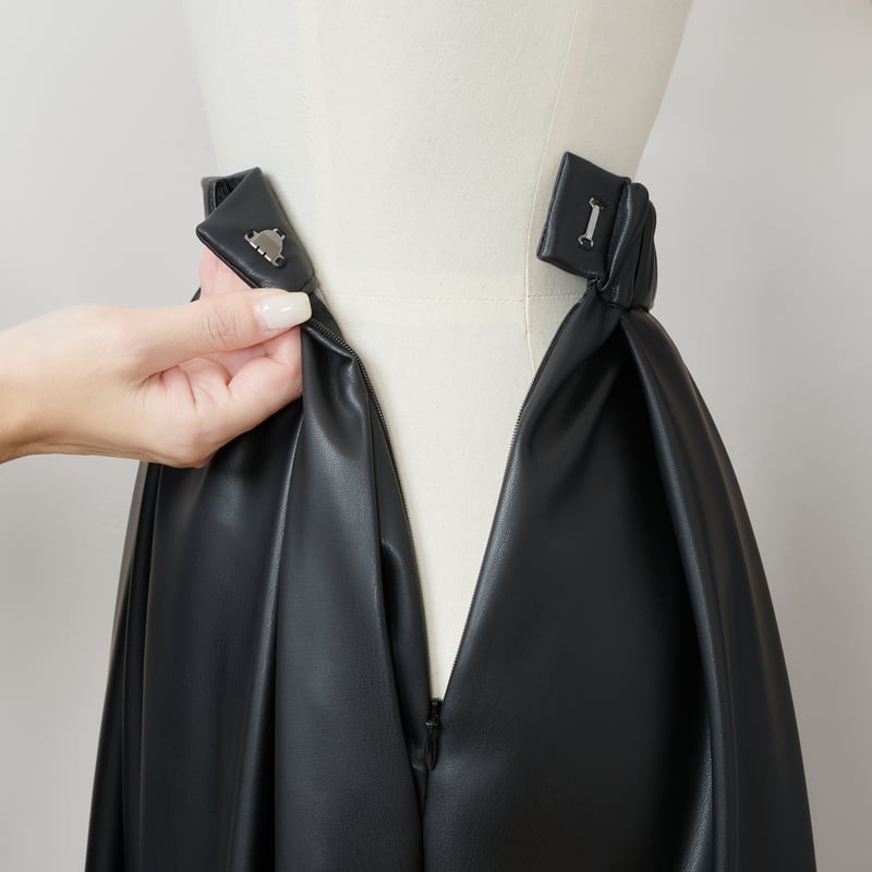 Tuck Flare Leather SK black | HEVE