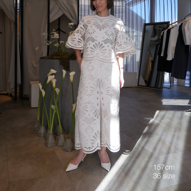 再予約】Leather Lace Scalap PT white | HEVE