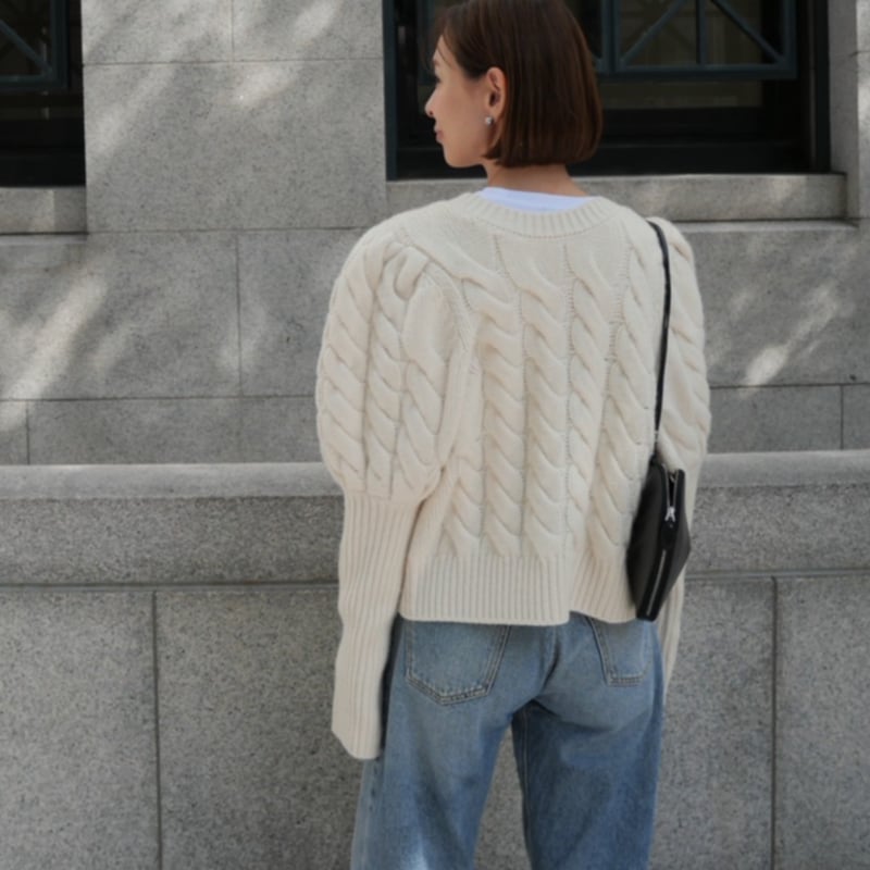 Bubbly 2way Cable Cardigan white | HEVE