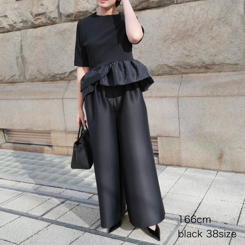kina様専用♡heve シャーリングペプラムブラウス チャコールグレー