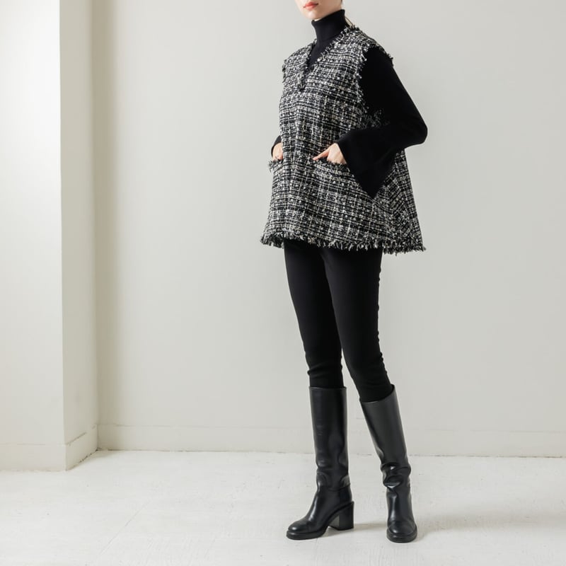 Tweed Gilet black | HEVE