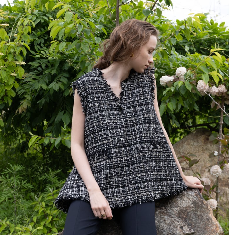 Tweed Gilet black | HEVE