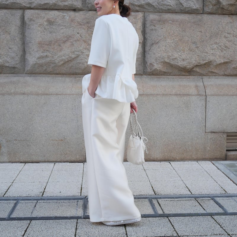 【新品、未使用】Heve シルキータックワイドパンツ　36 バニラ シルキータックワイドPT バニラ | HEVE