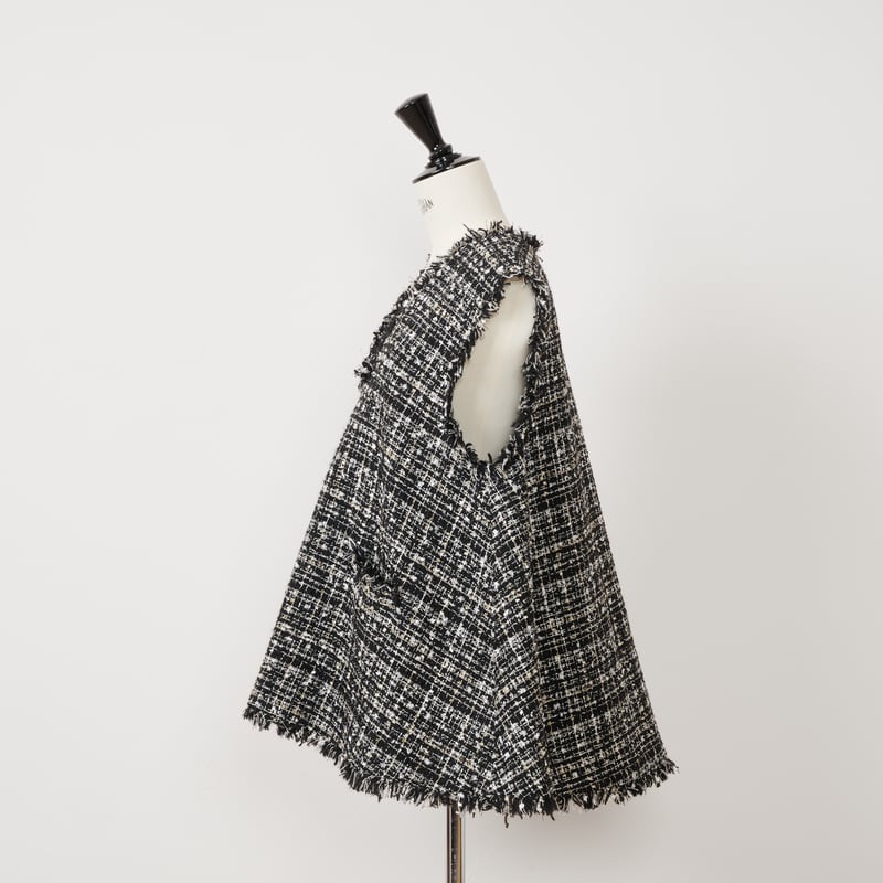新品　HEVE へイヴ　ツイードジレ　ブラック　2025AW Tweed Gilet black | HEVE