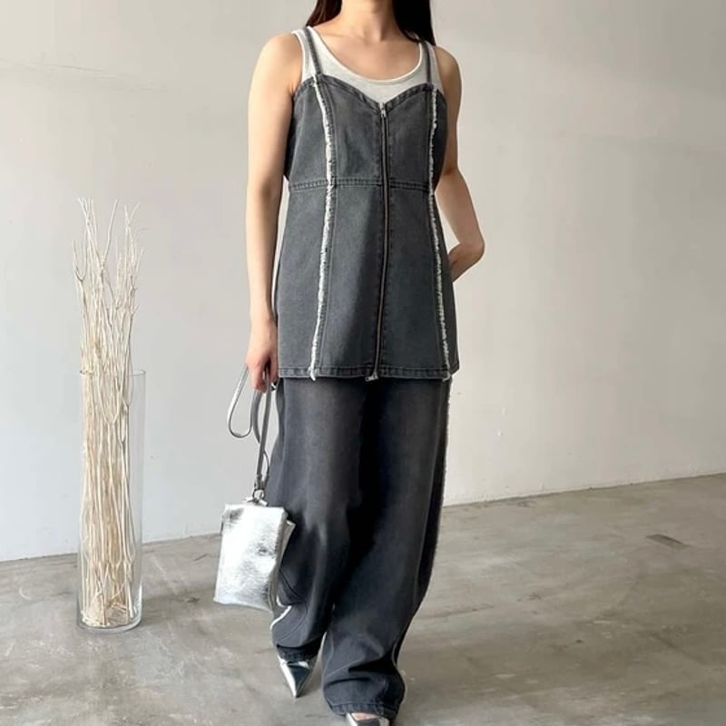 【未使用品】Jensプリントキャミソール デニムフリンジWZIPキャミソール | LIFESTYLESHOP WEL