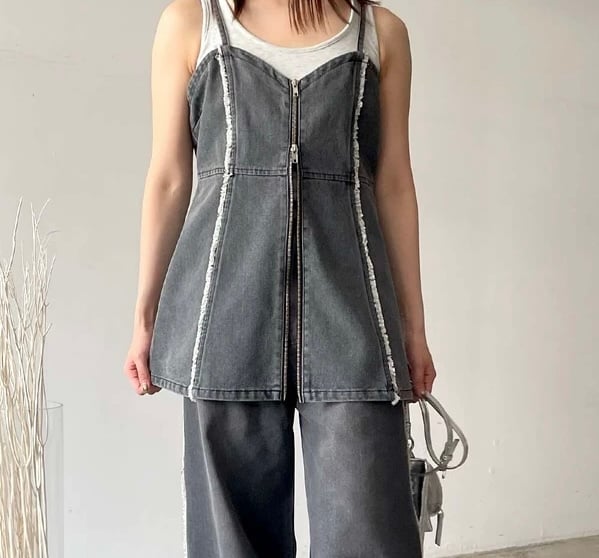 デニムフリンジWZIPキャミソール | LIFESTYLESHOP WEL