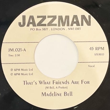 Madeline Bell & Alan Parker/That's What Friends Are For-7inch-