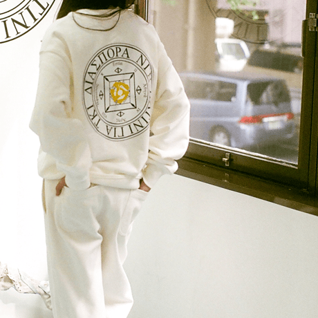 Diaspora Skateboads/SYMBIOSIS Crewneck Sweatshirt-White-