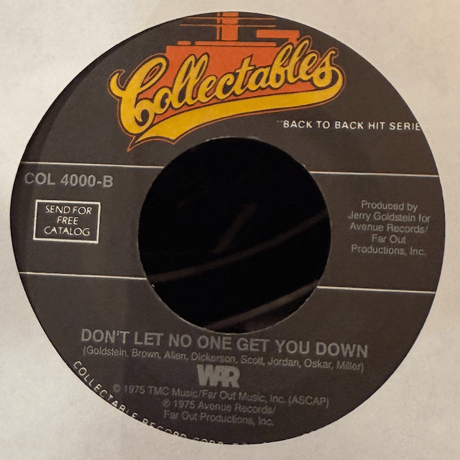 War/Low Rider/Don't Let No One Get You Down-7inch-
