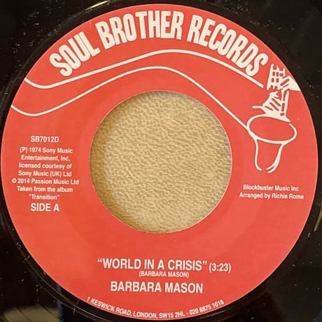 Barbara Mason/A World In A Crisis/Give Me Your Love -7inch-